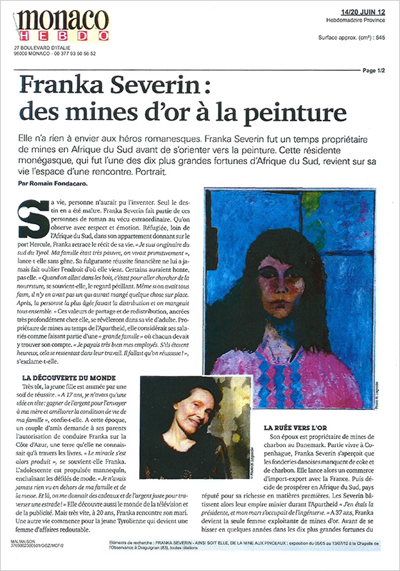 Un article dans Monaco Hebdo